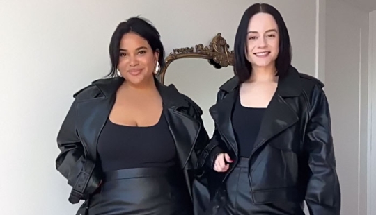 “Estilo, no talla”: dos amigas usan el mismo atuendo para demostrar que no existe un tipo de cuerpo ideal (13 las mejores fotos de todos los tiempos)