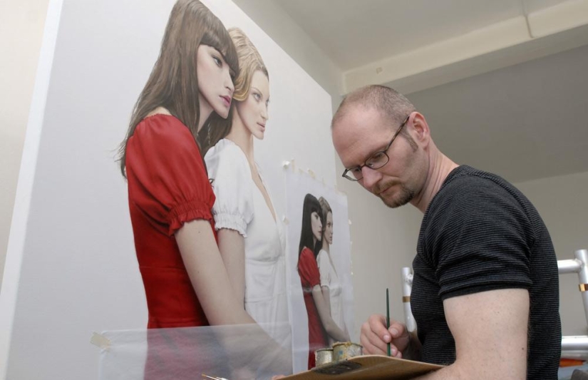 Fantasías masculinas en pinturas hiperrealistas de Philip Weber Fantasías masculinas en pinturas hiperrealistas de Philip Weber
