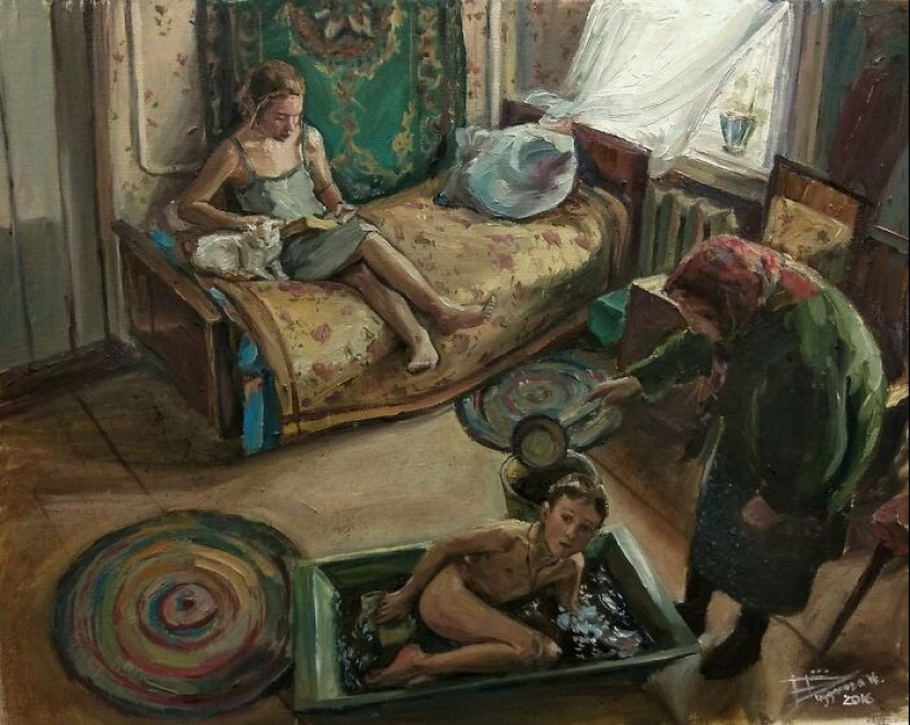 Felicidad humana simple en las pinturas de Nastasia Chudakova Felicidad humana simple en las pinturas de Nastasia Chudakova
