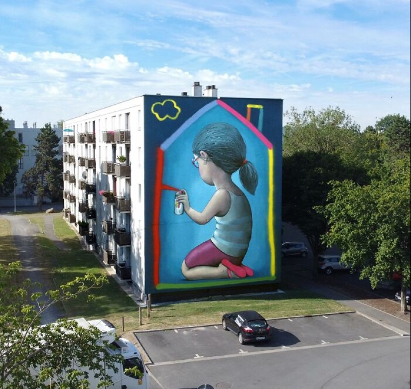 French Artist Paints On Walls To Turn Them Into Pieces Of Art French Artist Paints On Walls To Turn Them Into Pieces Of Art
