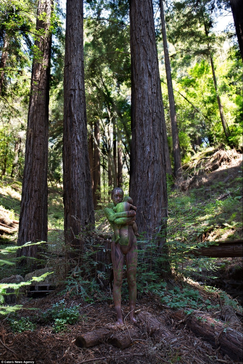 Great camouflage, how naked people blend into the landscape Great camouflage, how naked people blend into the landscape