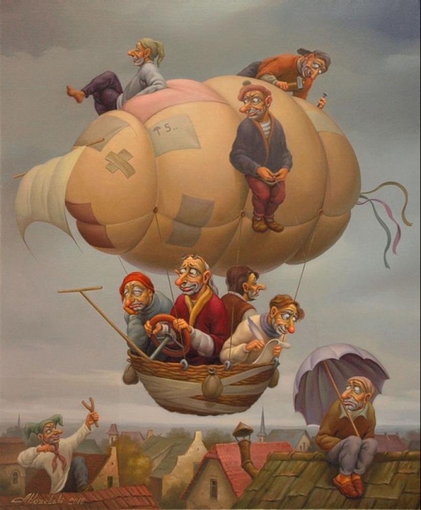 Grotesque paintings by artist Anatoly Kozelsky