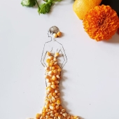 I Created Unique Dresses Using Pulses, Fruit And Vegetables