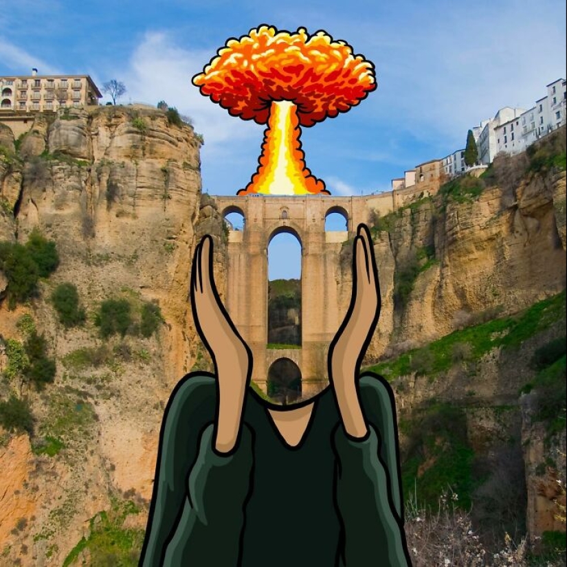 Illustrator infunde magia en momentos mundanos con divertidos dibujos en escenas de la vida real