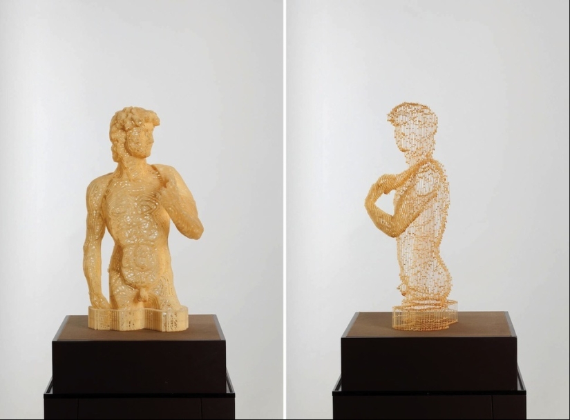 Multilayered paper sculptures that are at a certain angle become nearly invisible Multilayered paper sculptures that are at a certain angle become nearly invisible