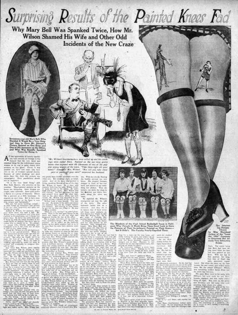 Painted knees — a forgotten fashion trend of the 1920s