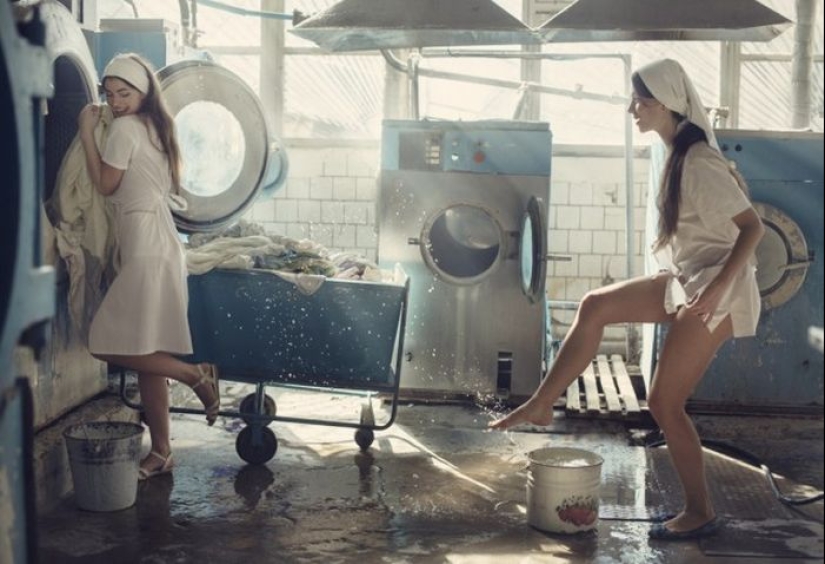 Photo shoot of naughty laundresses by a Ukrainian artist Photo shoot of naughty laundresses by a Ukrainian artist