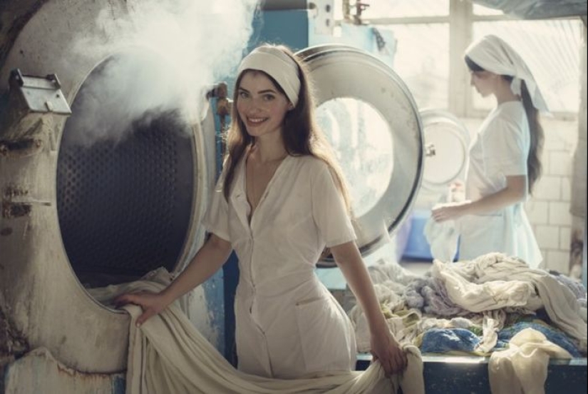 Photo shoot of naughty laundresses by a Ukrainian artist Photo shoot of naughty laundresses by a Ukrainian artist