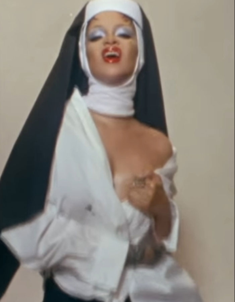 Sesión de fotos de monja con clasificación X de Rihanna criticada como “burla religiosa” Sesión de fotos de monja con clasificación X de Rihanna criticada como “burla religiosa”