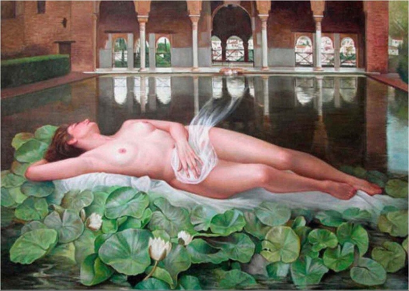 Sleepy temptation in the works of the Spanish portraitist Soledad Fernandez
