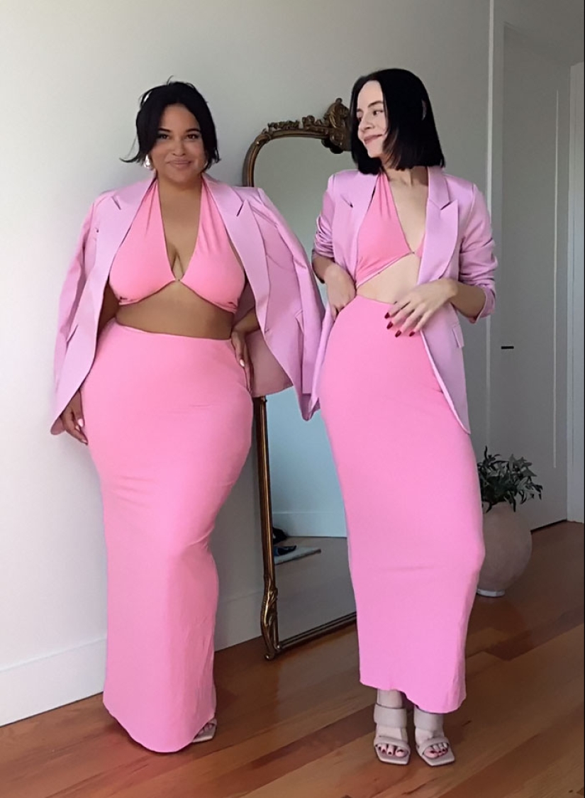 “Style, Not Size”: Two Friends Wear The Same Outfit To Show There Is No Ideal Body Type (13 Best-Of-All-Time Pics)