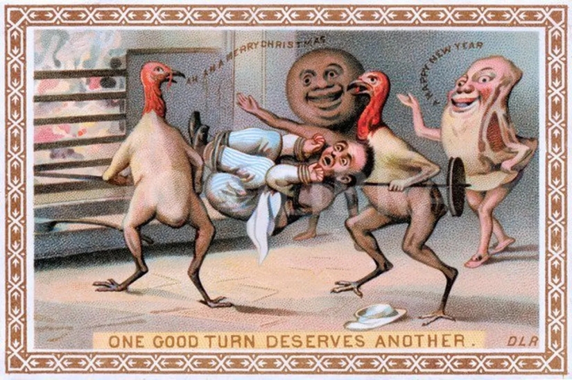 Tarjetas navideñas victorianas que te harán dudar de las buenas intenciones del remitente Tarjetas navideñas victorianas que te harán dudar de las buenas intenciones del remitente