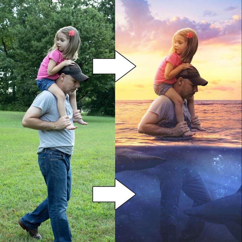 The whole power of photoshop: a photographer shows how his digital masterpieces are born