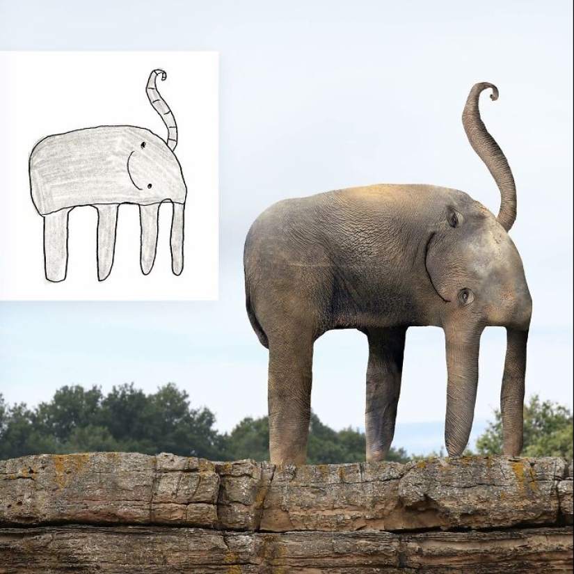 ‘Things I have drawn’: 13 Times Dad Used Photoshop To Bring Children’s Art To Life