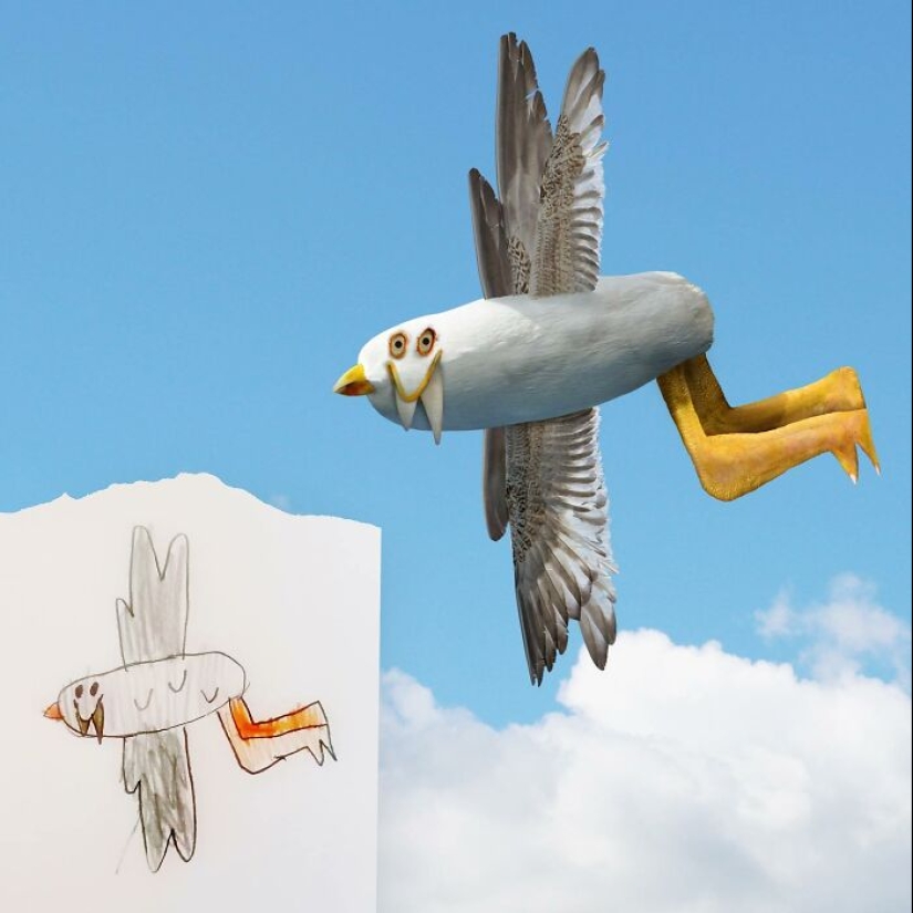 ‘Things I have drawn’: 13 Times Dad Used Photoshop To Bring Children’s Art To Life