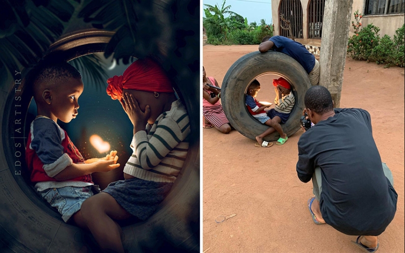 Un fotógrafo de Nigeria muestra detrás de las escenas de sus fotos Un fotógrafo de Nigeria muestra detrás de las escenas de sus fotos