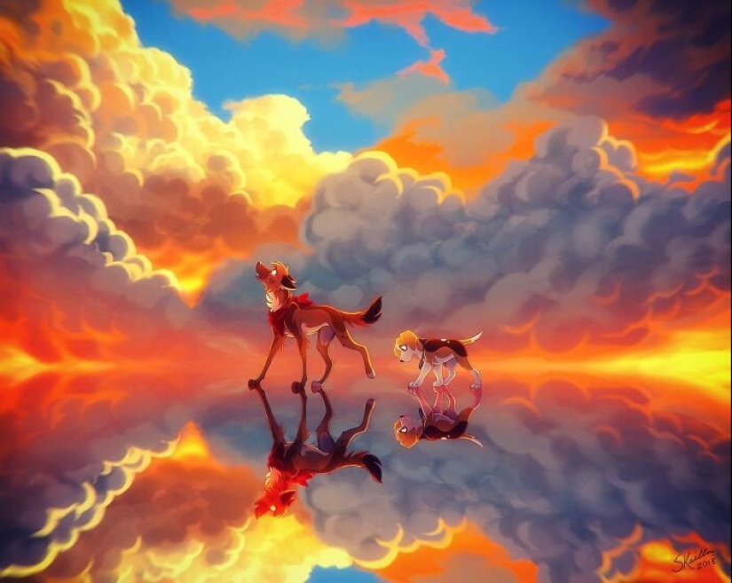 Un vistazo a las encantadoras aventuras de los animales a través de 14 cautivadoras ilustraciones de Skailla