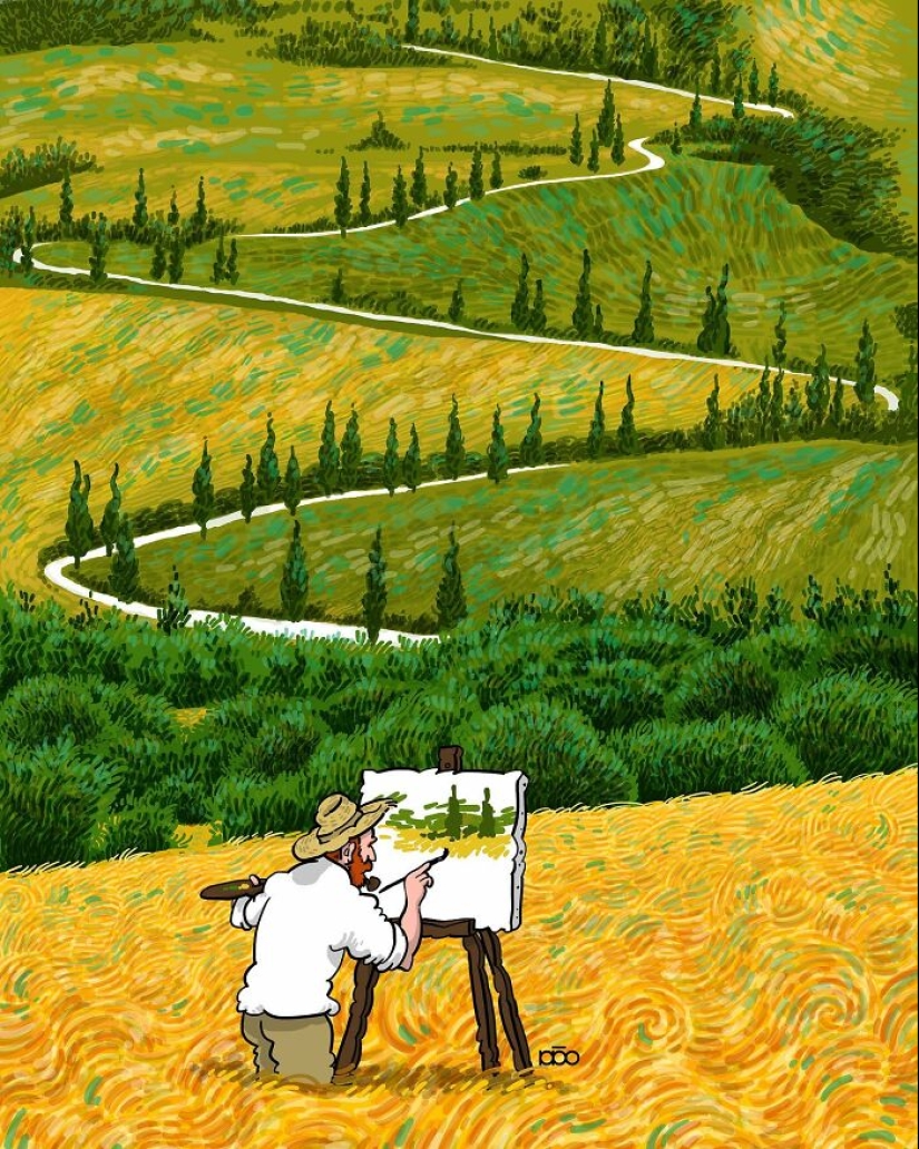 Vincent Van Gogh y la modernidad: 20 ilustraciones coloridas de Alireza Karimi Moghaddam Vincent Van Gogh y la modernidad: 20 ilustraciones coloridas de Alireza Karimi Moghaddam
