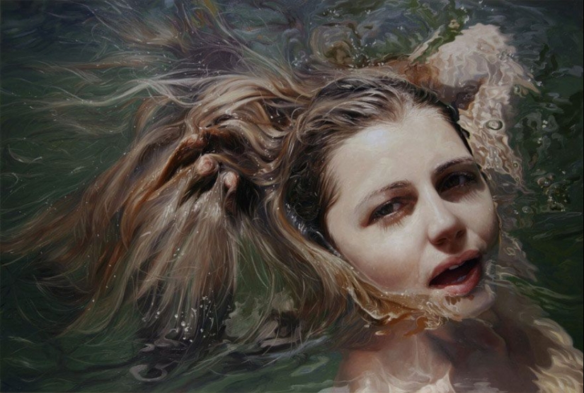 Wet girls in sensual paintings by artist Alissa Monks Wet girls in sensual paintings by artist Alissa Monks