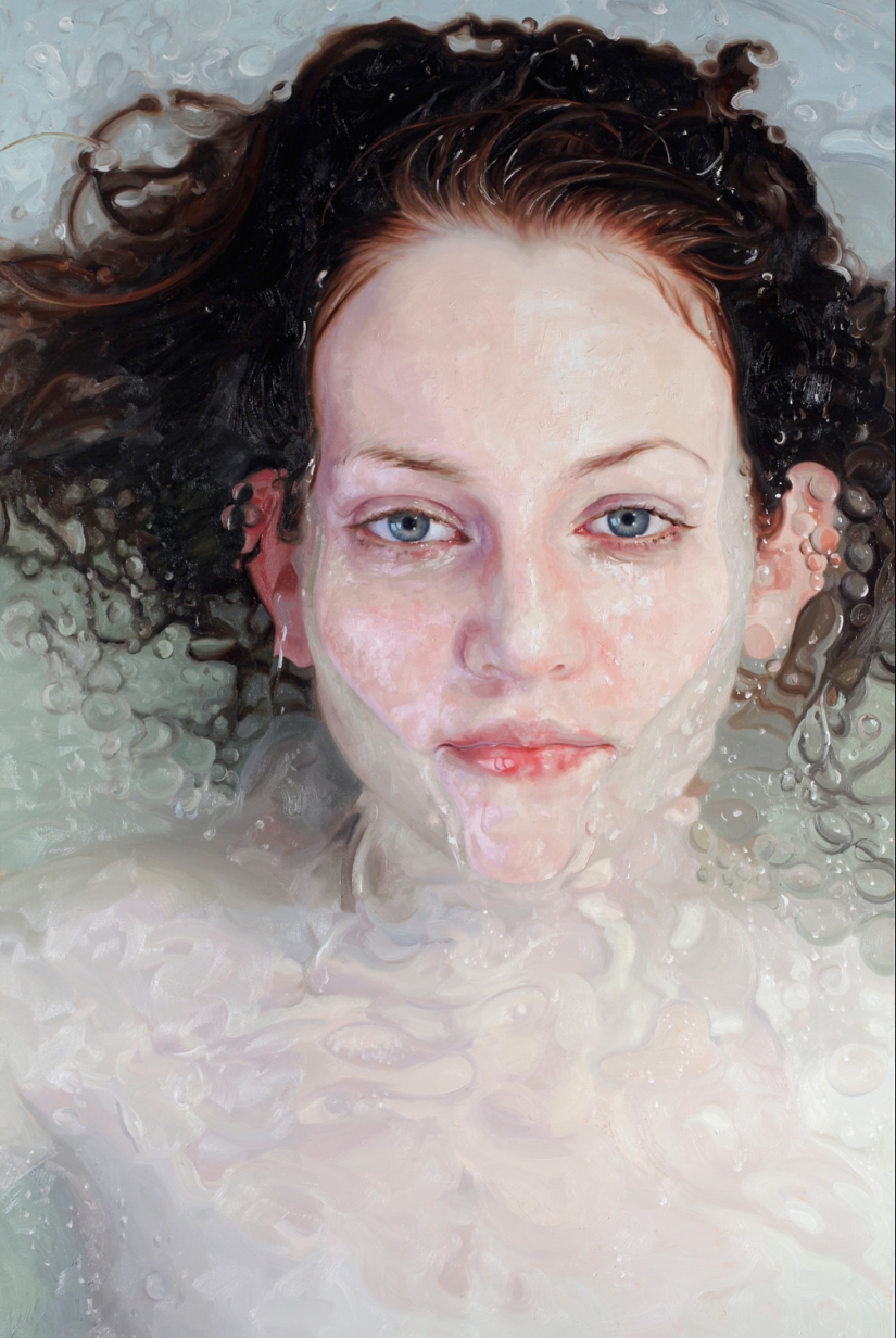 Wet girls in sensual paintings by artist Alissa Monks Wet girls in sensual paintings by artist Alissa Monks