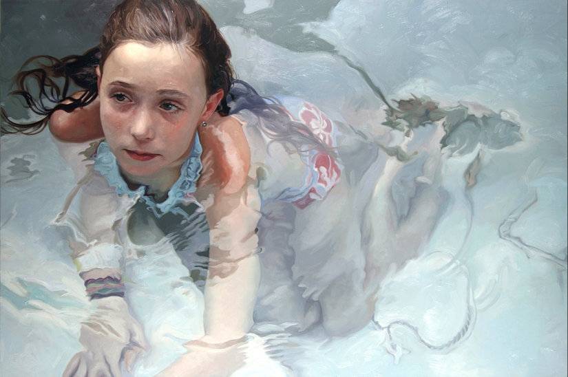 Wet girls in sensual paintings by artist Alissa Monks Wet girls in sensual paintings by artist Alissa Monks
