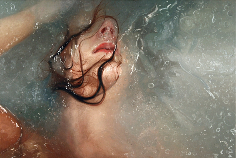 Wet girls in sensual paintings by artist Alissa Monks Wet girls in sensual paintings by artist Alissa Monks
