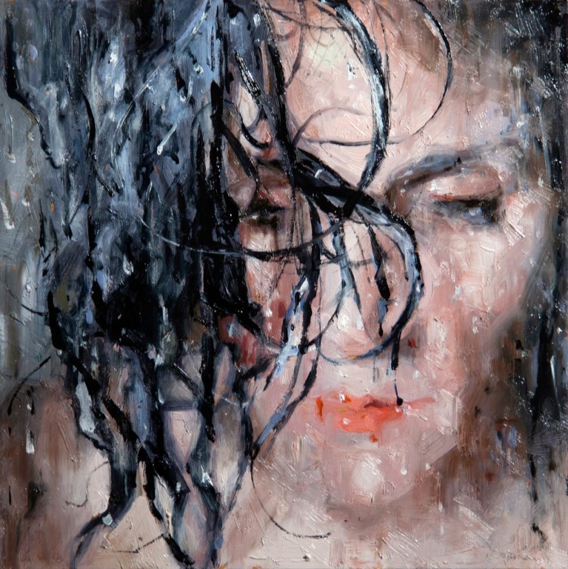 Wet girls in sensual paintings by artist Alissa Monks Wet girls in sensual paintings by artist Alissa Monks