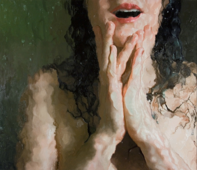 Wet girls in sensual paintings by artist Alissa Monks Wet girls in sensual paintings by artist Alissa Monks