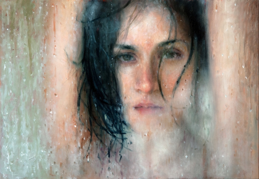 Wet girls in sensual paintings by artist Alissa Monks Wet girls in sensual paintings by artist Alissa Monks