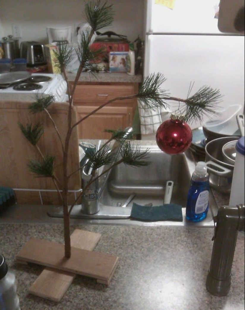 "¡Y así bajará!"20 árboles de Navidad locos que aparecieron gracias a la pereza de la Madre