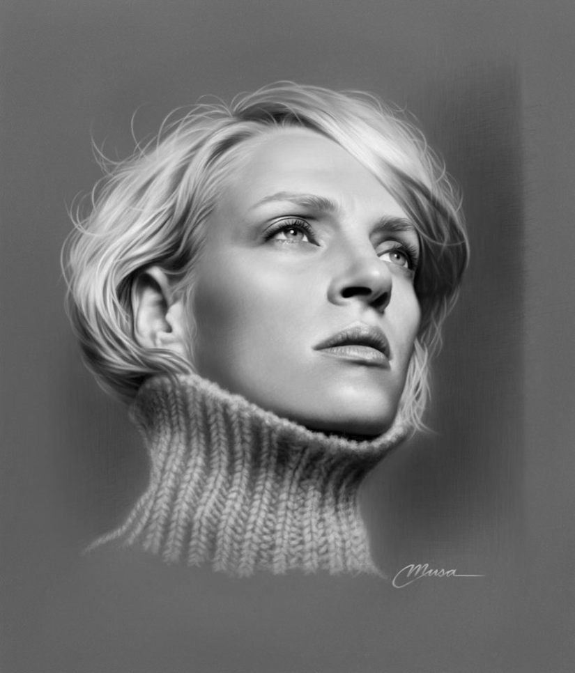12 beautiful girls in Hyper-realistic pencil portraits from Musa Celik