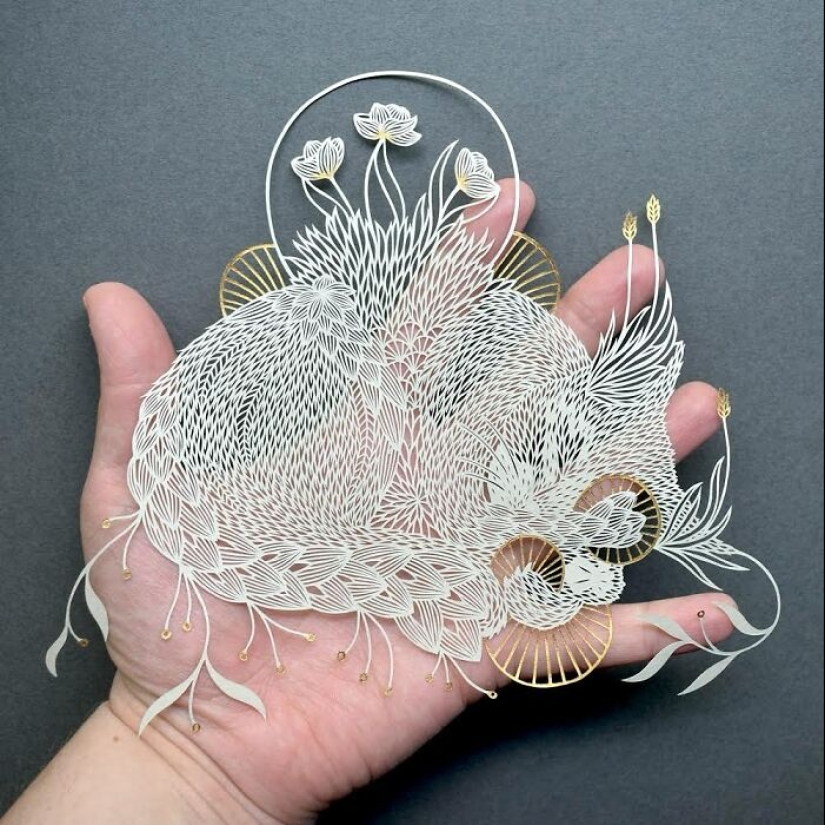 12 Pieces Of Beautiful Hand-Cut Paper Art With Nature Motifs By Pippa Dyrlaga