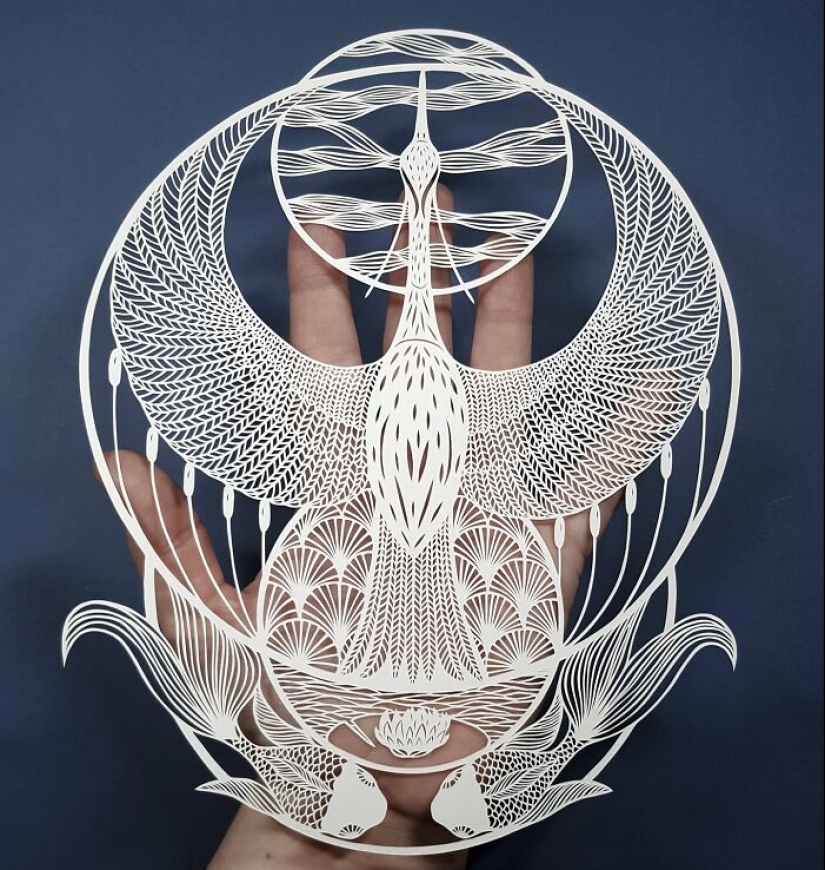 12 Pieces Of Beautiful Hand-Cut Paper Art With Nature Motifs By Pippa Dyrlaga