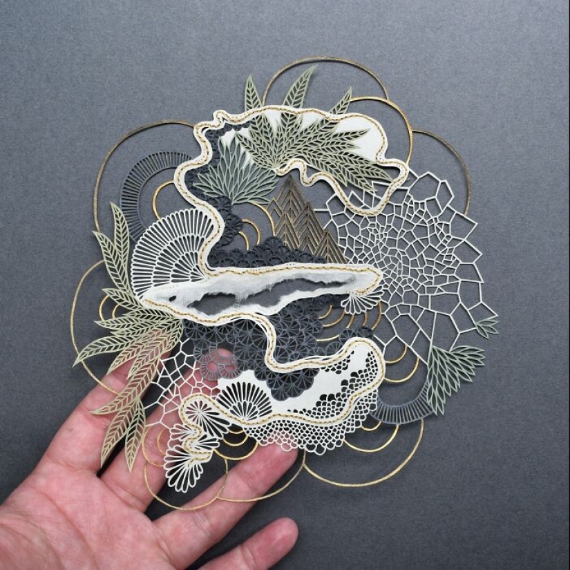 12 Pieces Of Beautiful Hand-Cut Paper Art With Nature Motifs By Pippa Dyrlaga
