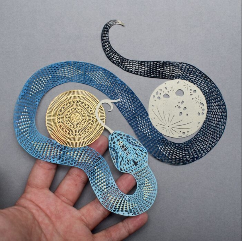 12 Pieces Of Beautiful Hand-Cut Paper Art With Nature Motifs By Pippa Dyrlaga
