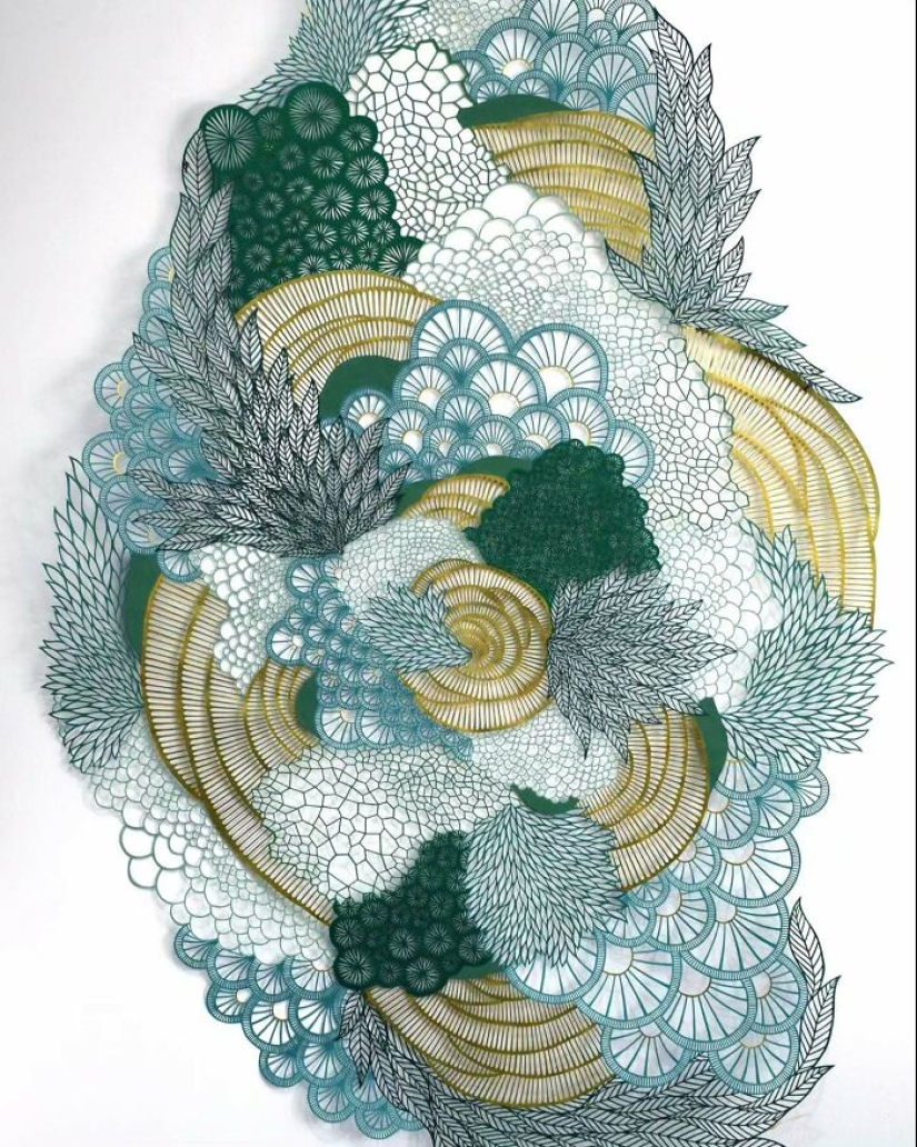 12 Pieces Of Beautiful Hand-Cut Paper Art With Nature Motifs By Pippa Dyrlaga
