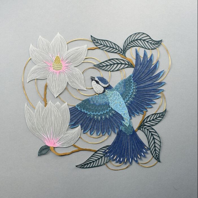 12 Pieces Of Beautiful Hand-Cut Paper Art With Nature Motifs By Pippa Dyrlaga