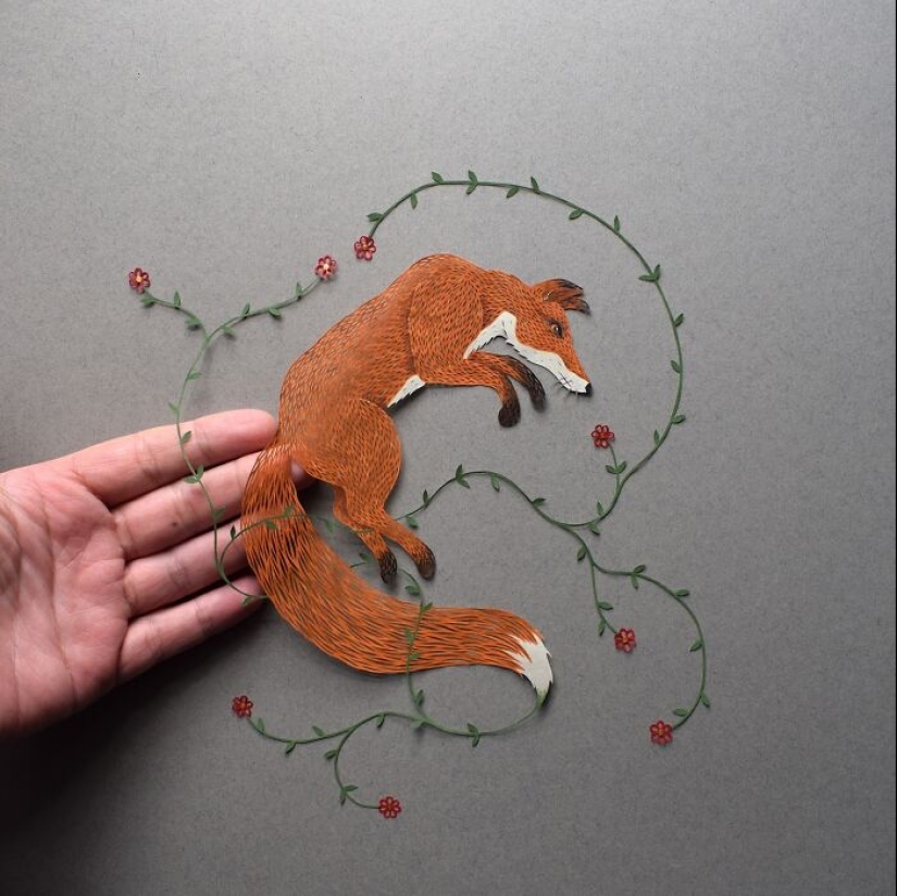 12 Pieces Of Beautiful Hand-Cut Paper Art With Nature Motifs By Pippa Dyrlaga