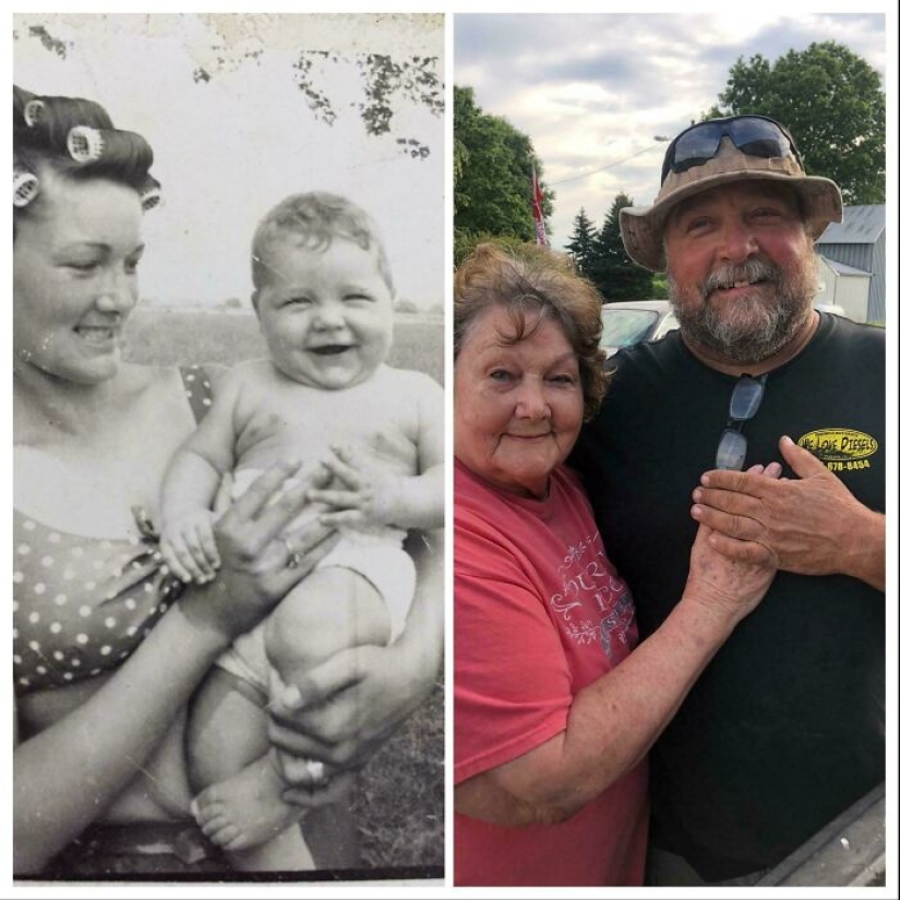 13 Of The Sweetest Then-And-Now Photos That Prove Some Bonds Only Grow Stronger With Time