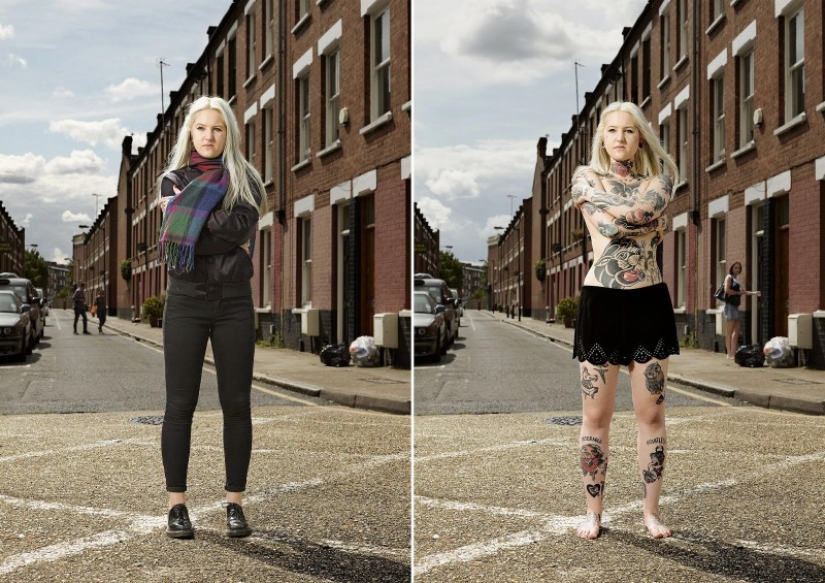 14 fotos de amantes del tatuaje inglés en ropa y sin ropa