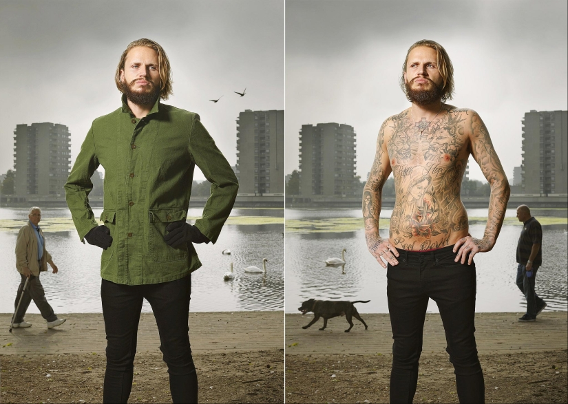 14 fotos de amantes del tatuaje inglés en ropa y sin ropa