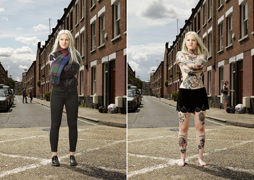 14 fotos de amantes del tatuaje inglés en ropa y sin ropa