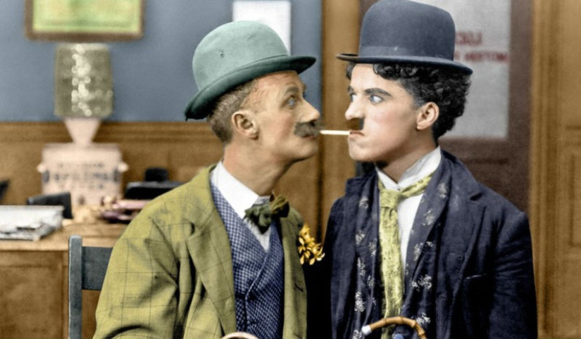15 rare colored photos of Charlie Chaplin made in the 1910-1930 years
