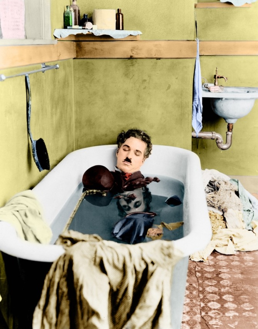 15 rare colored photos of Charlie Chaplin made in the 1910-1930 years