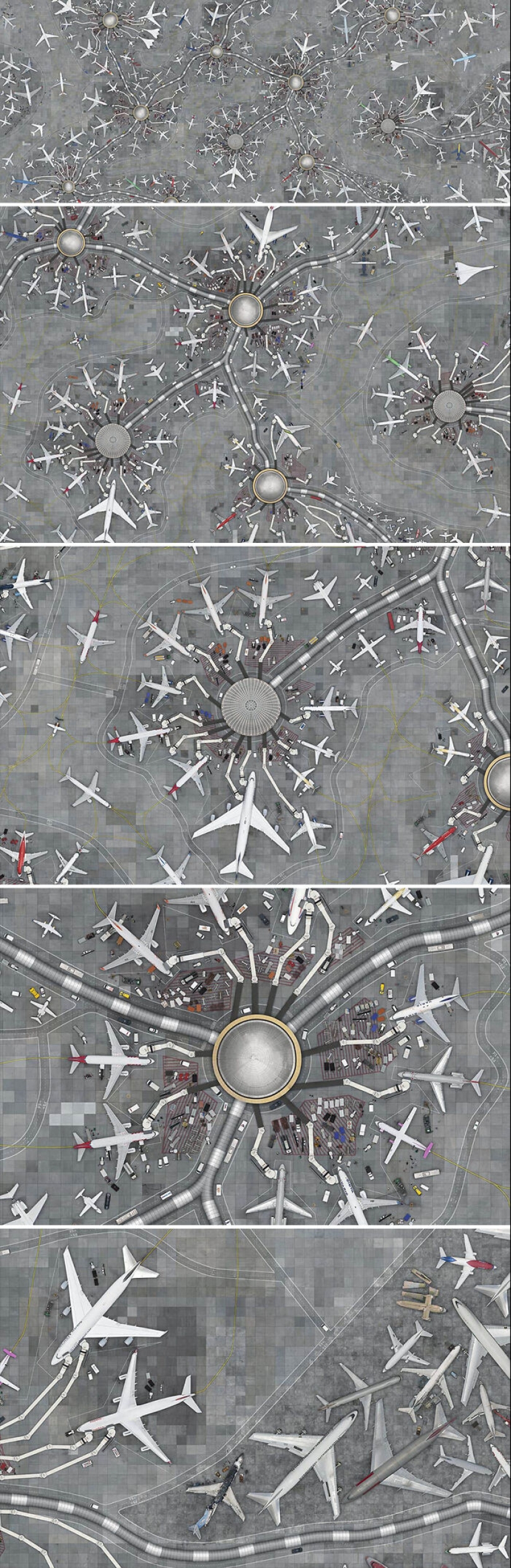 17 impresionantes tomas aéreas de este artista revelan la escala monumental del impacto humano