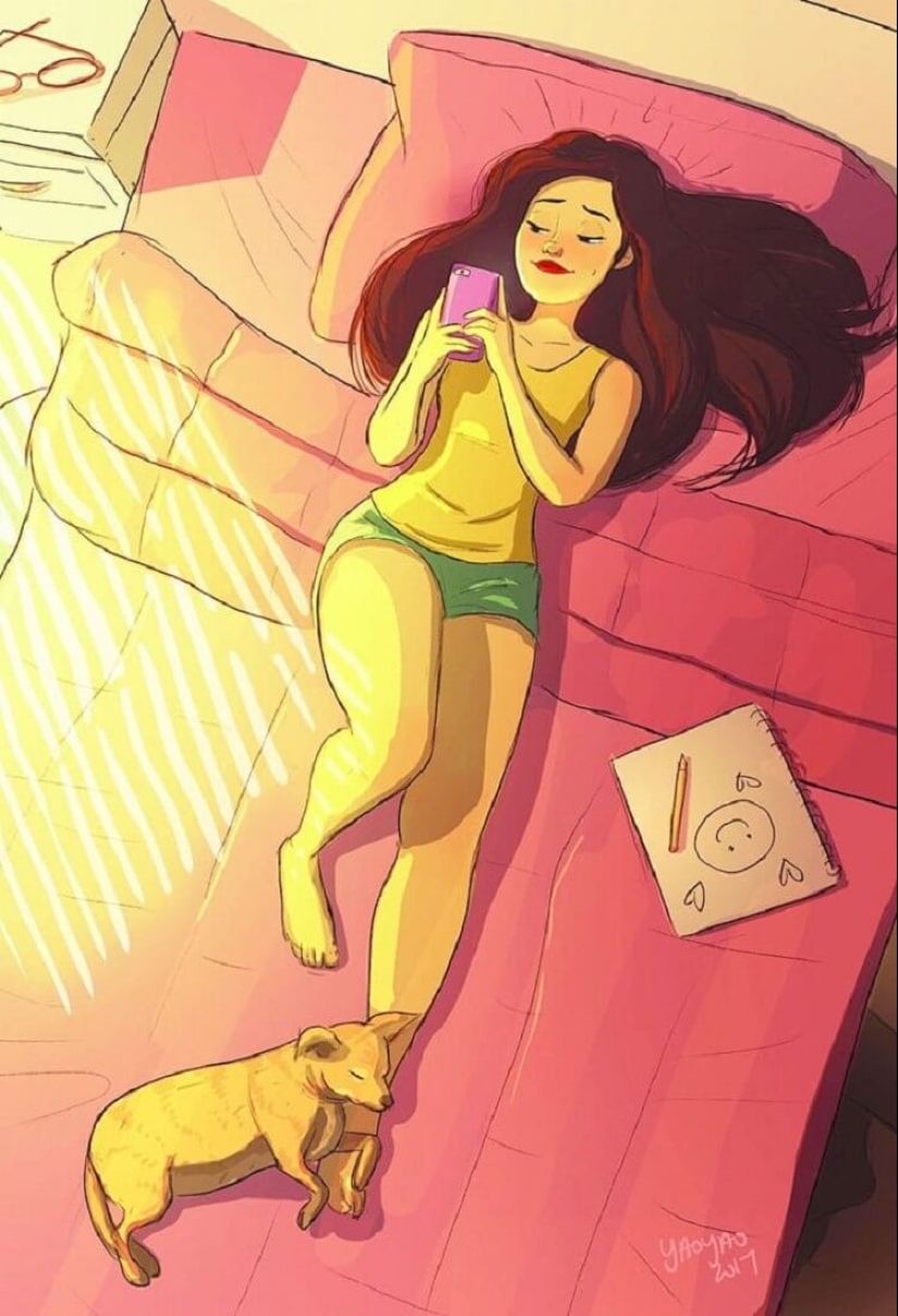 18 warm illustrations which prove that life alone can bring happiness