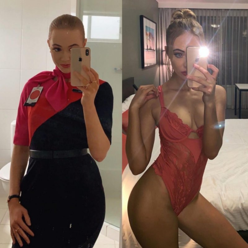 20 pictures of hot stewardesses in uniform and without, after seeing that you'll love planes