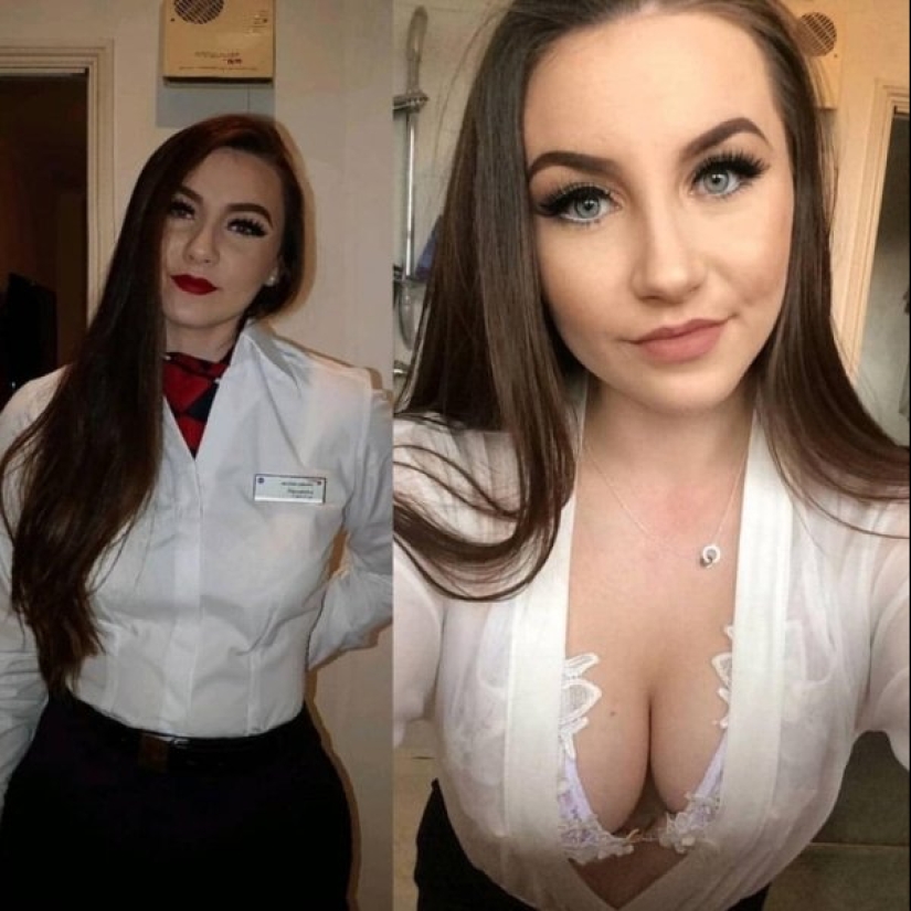 20 pictures of hot stewardesses in uniform and without, after seeing that you'll love planes
