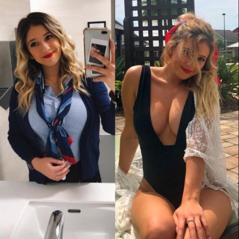 20 pictures of hot stewardesses in uniform and without, after seeing that you'll love planes