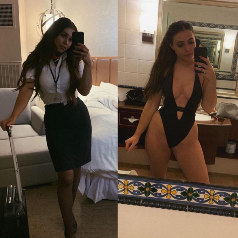 20 pictures of hot stewardesses in uniform and without, after seeing that you'll love planes